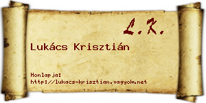 Lukács Krisztián névjegykártya